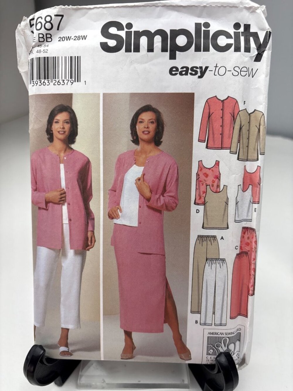 Simplicity Sewing Pattern 5687 Shirt Pant Skirt Coat Size 20W 22W 24W 28W Uncut